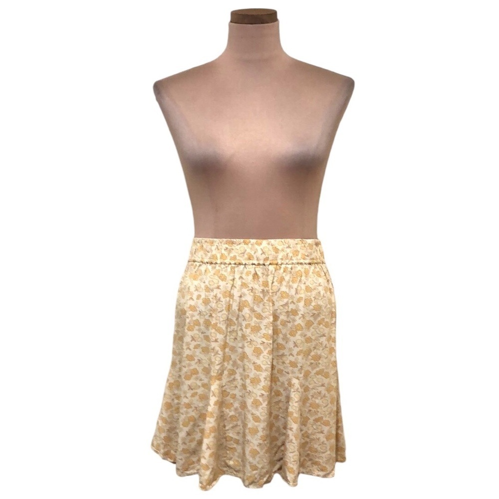 Madewell Pull-On Swing Mini Skirt Size Large Pastel Yellow Piccola Floral